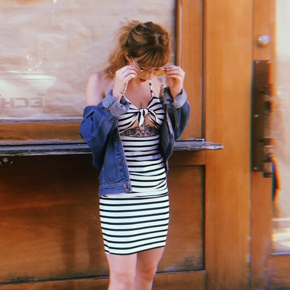b&w strip dress!